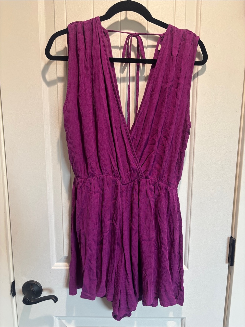 Zenana Outfitters Magenta Sleeveless V-Neck Romper